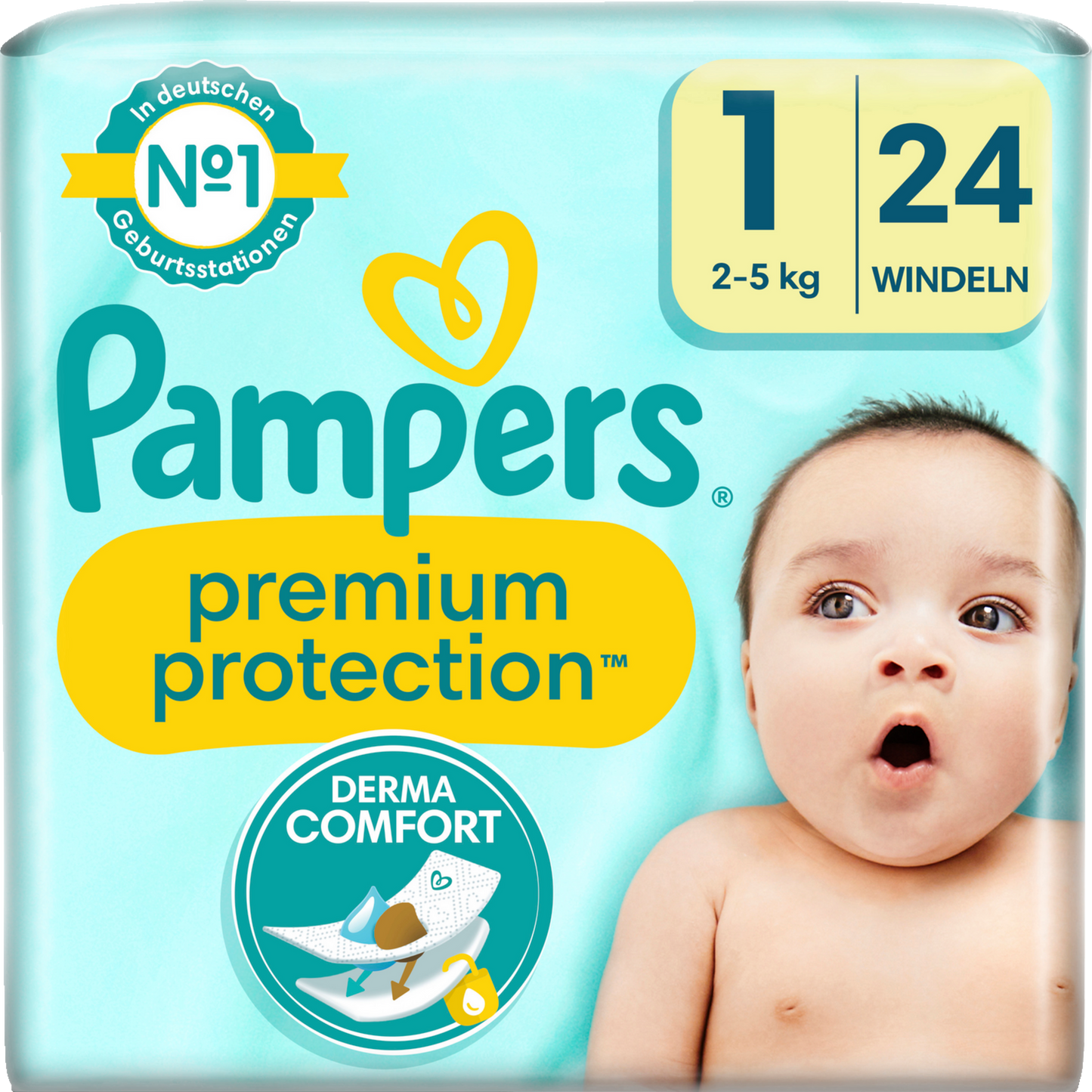 Pampers Premium Prot. T1 Newborn 2-5 Kg 4x24 Stk.