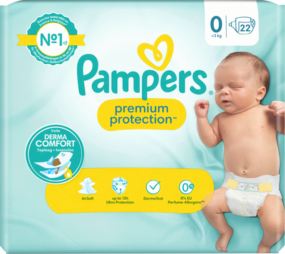 Pampers Premium Protection Gr.0 Micro <3kg  6x22 Stk.