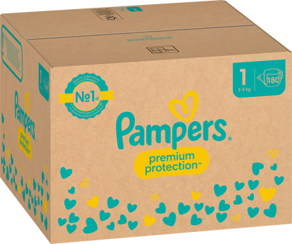 Pampers Premium Protection Gr.1 Newborn 2-5kg (180 STK) Monatsbox