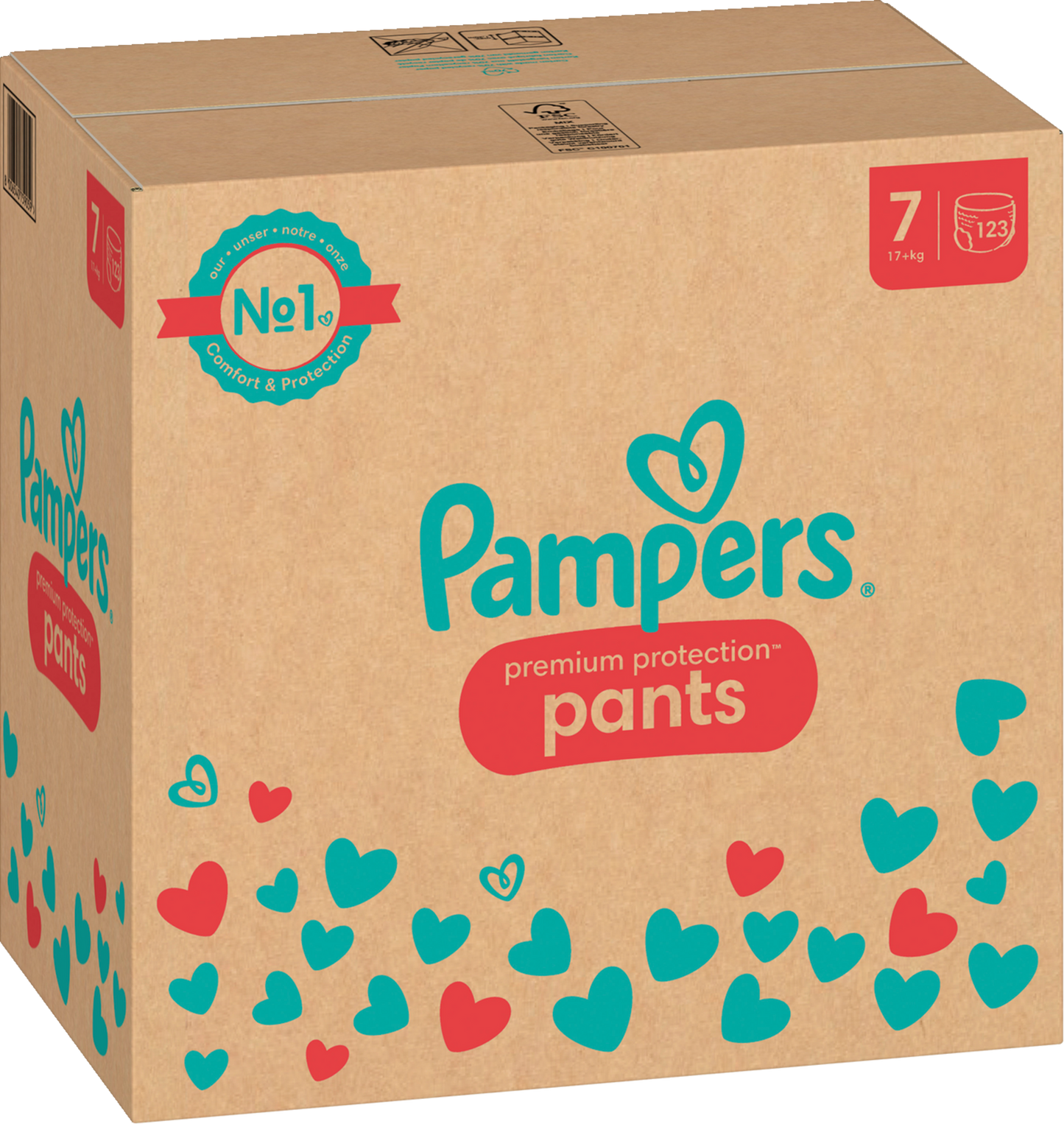 Pampers Premium Protection Pants Gr.7 XXL 17+ Kg (123 STK) Monatsbox