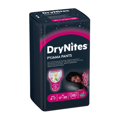 Huggies DryNites® Pyjama Pants Girl 4-7 Jahre (17-30 kg) Beutel (10 STK)