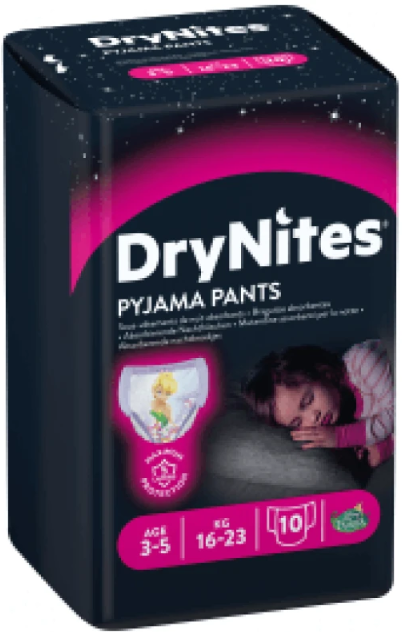 Huggies DryNites® Pyjama Pants Girl 3-5 Jahre (16-23 kg) Beutel (10 STK)