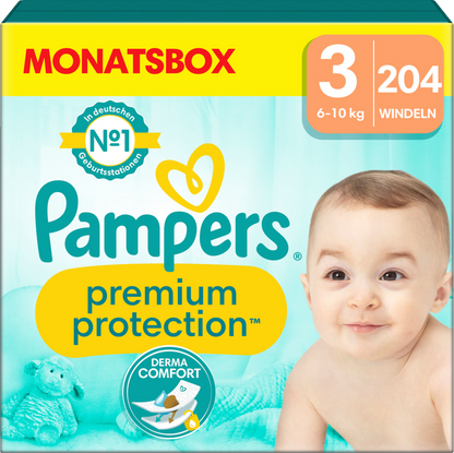 Pampers Premium Protection Gr.3 Midi 6-10kg (204 STK) Monatsbox