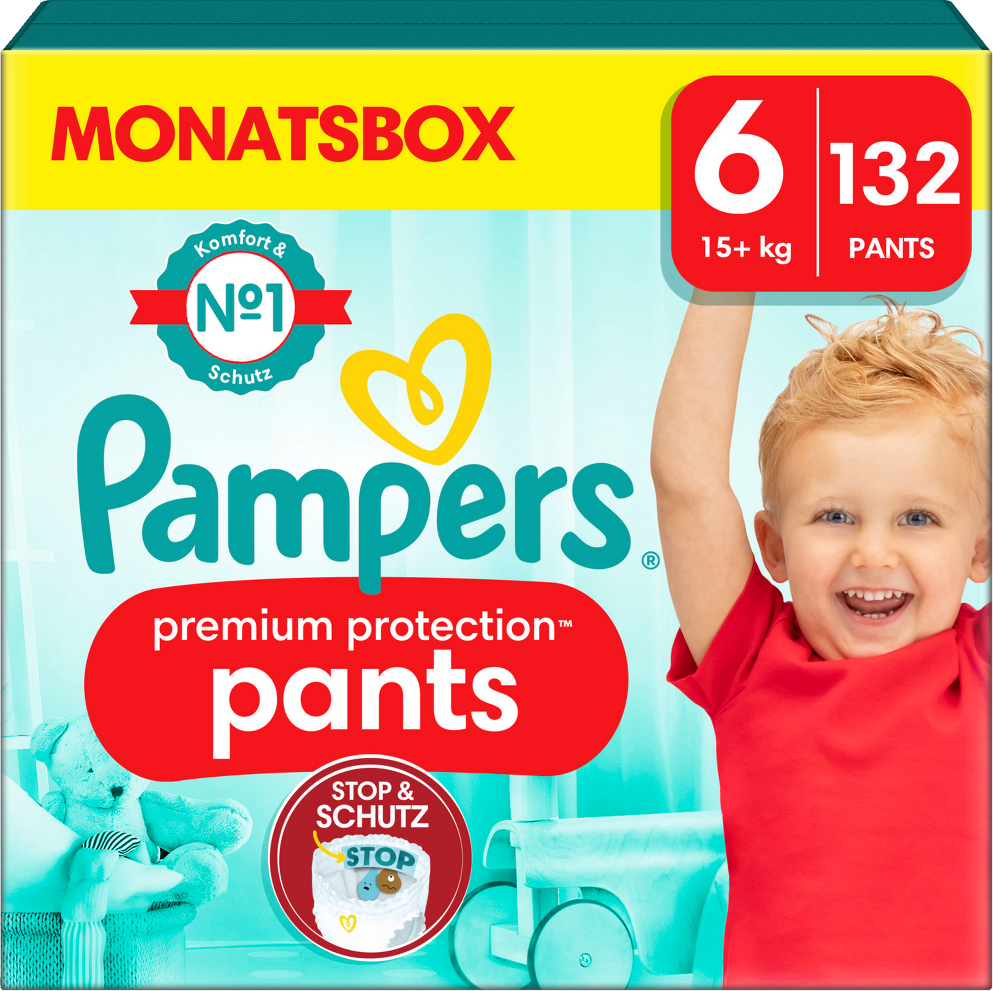 Pampers Premium Protection Pants Gr.6 Extra Large 15+kg (132 STK) Monatsbox