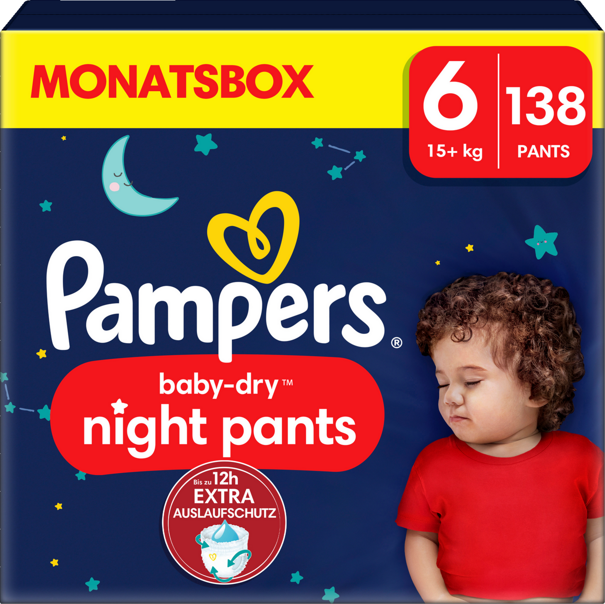 Pampers Baby-Dry Night Pants Gr. 6 XL 15+kg (138 STK) Monatsbox