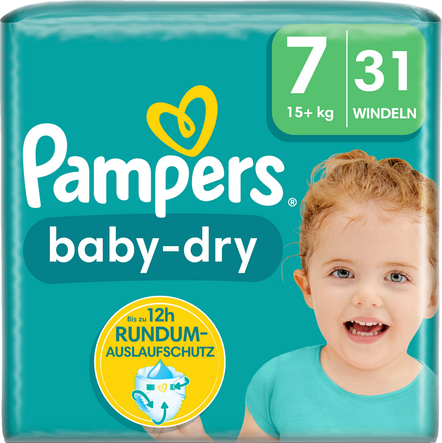 Pampers Baby Dry T7 XXL 15+ Kg, 4x31 Stk.