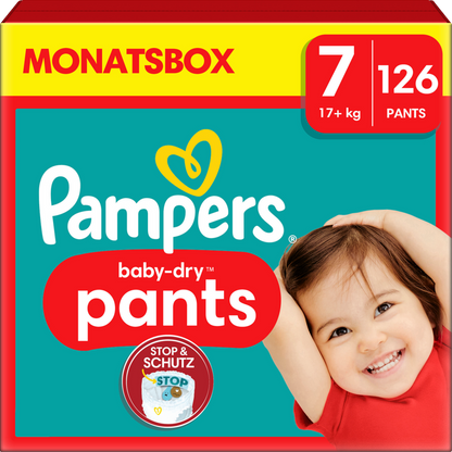 Pampers Baby-Dry PANTS Gr. 7 XXL +17kg (126 STK) Monatsbox